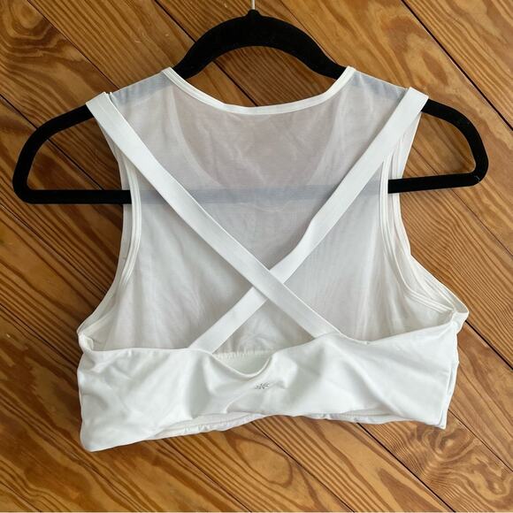 ATHLETA Reverse Layering Crop Sports Bra White - Picture 8 of 9